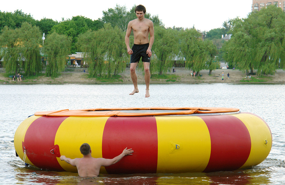 Inflatable water attraction Water trampoline